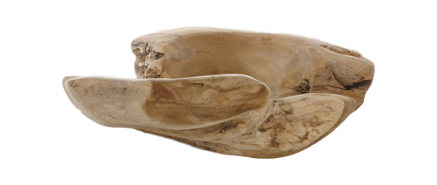 Obstschale Teakholz, natur ø 60 x 8-13 cm