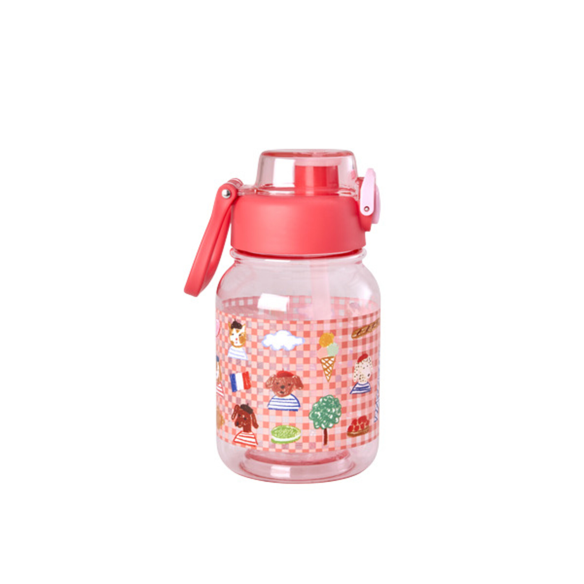 RICE Kinder Trinkflasche Kids in Paris 700 ml, pink 