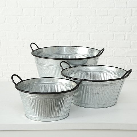 Pflanzkübel Cottage 3er-Set, grau 