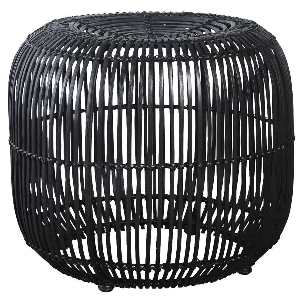Rattan Hocker Modern, schwarz 