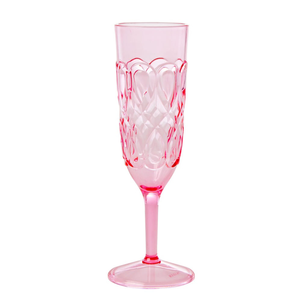 RICE Acryl Champagner Glass, pink