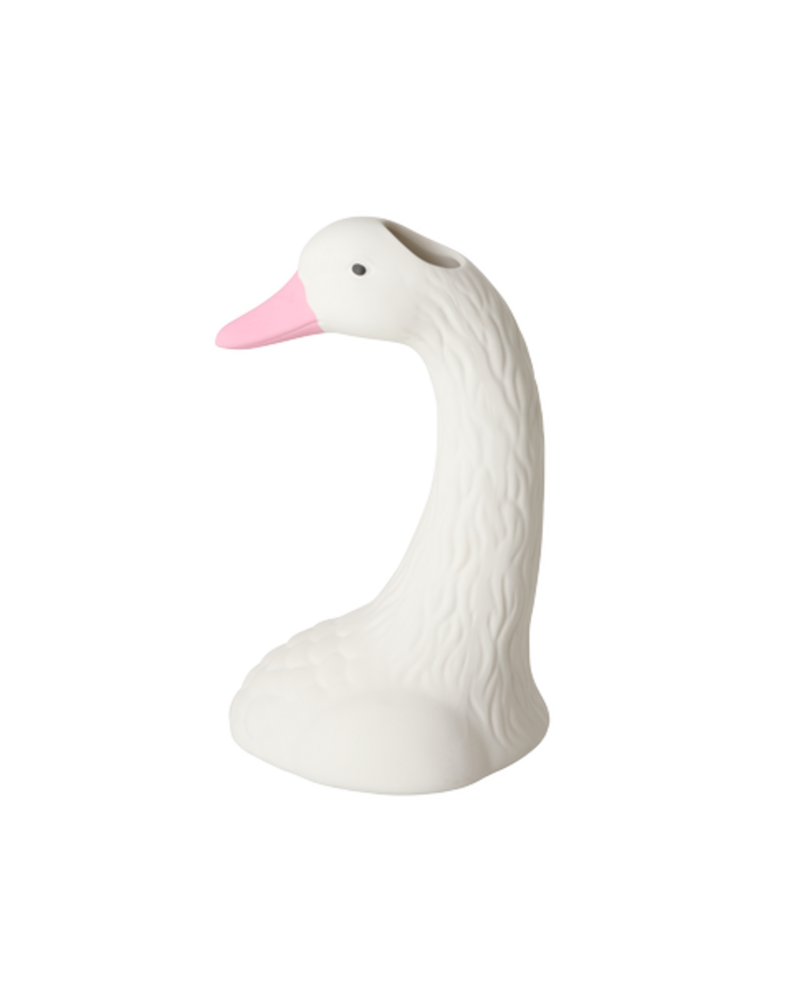 RICE Keramik Schwan Vase, weiss 