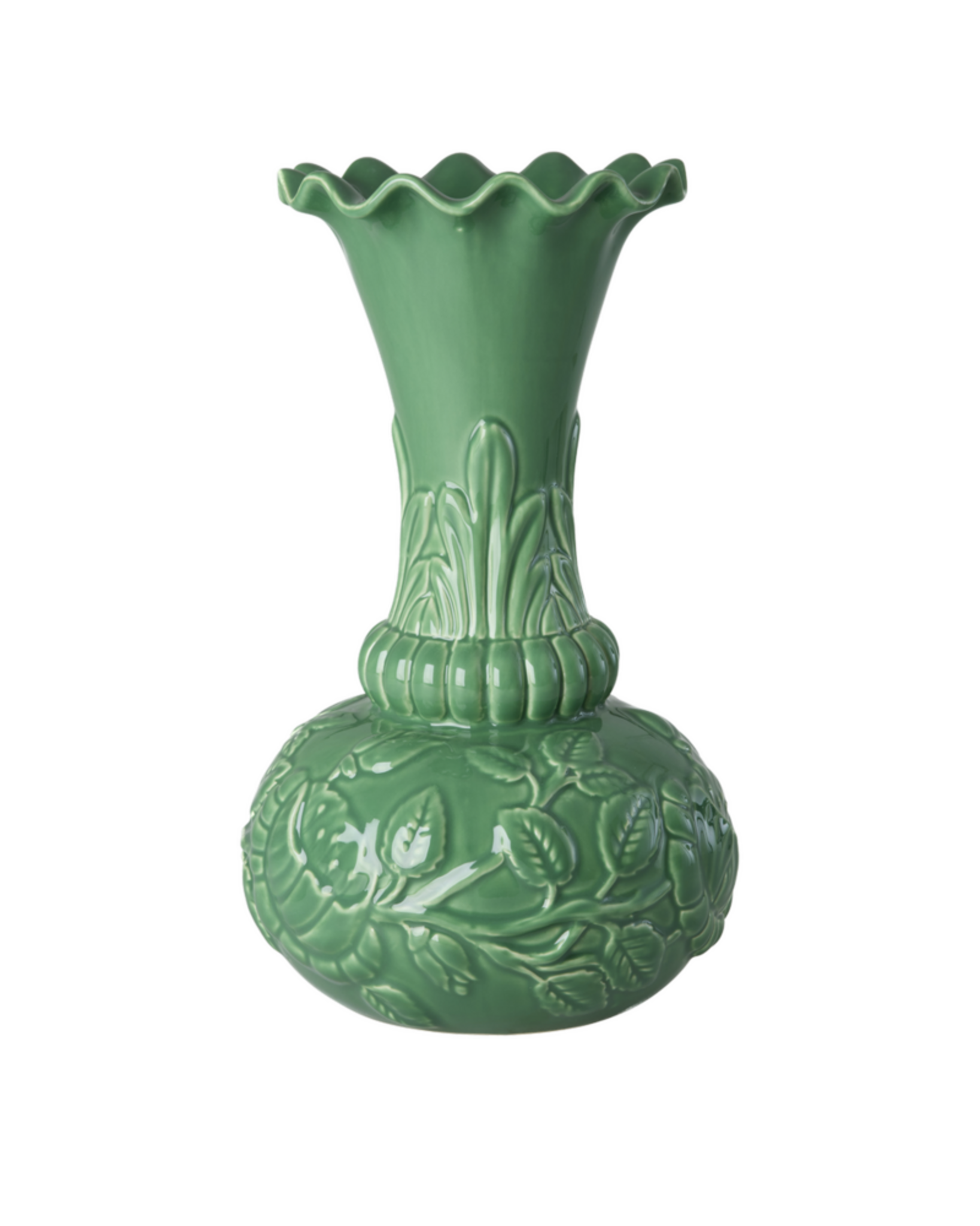 RICE Keramik Vase Groß, grün 