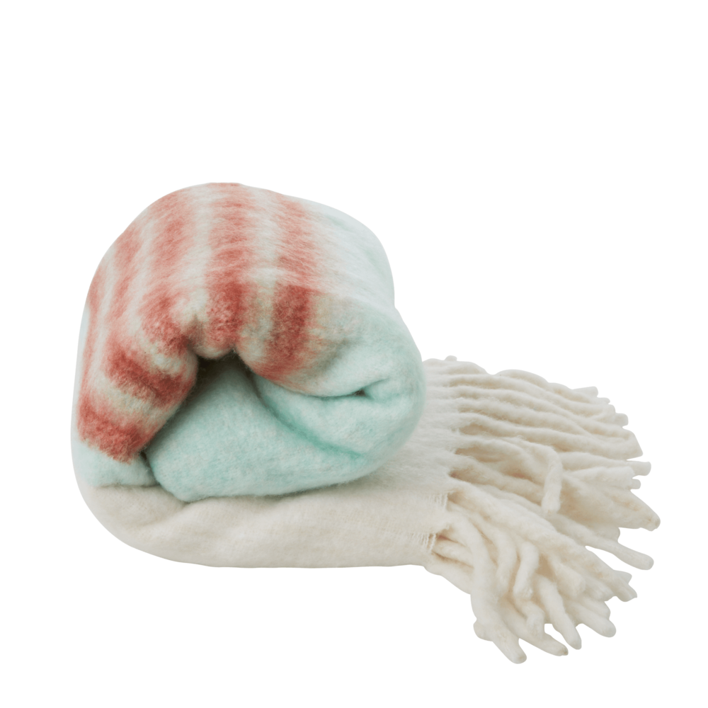 Decke aus Wollmix, creme 