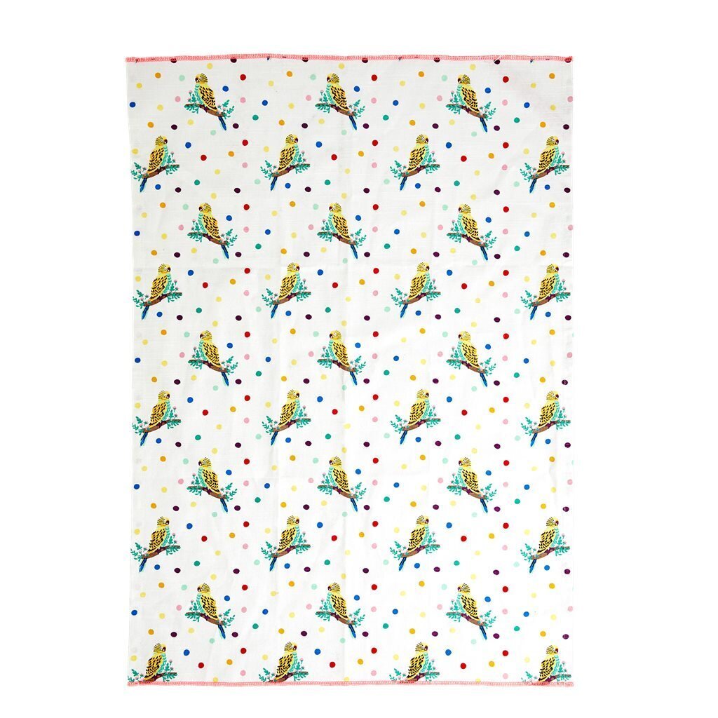 Geschirrhandtuch Budgie Print, creme 