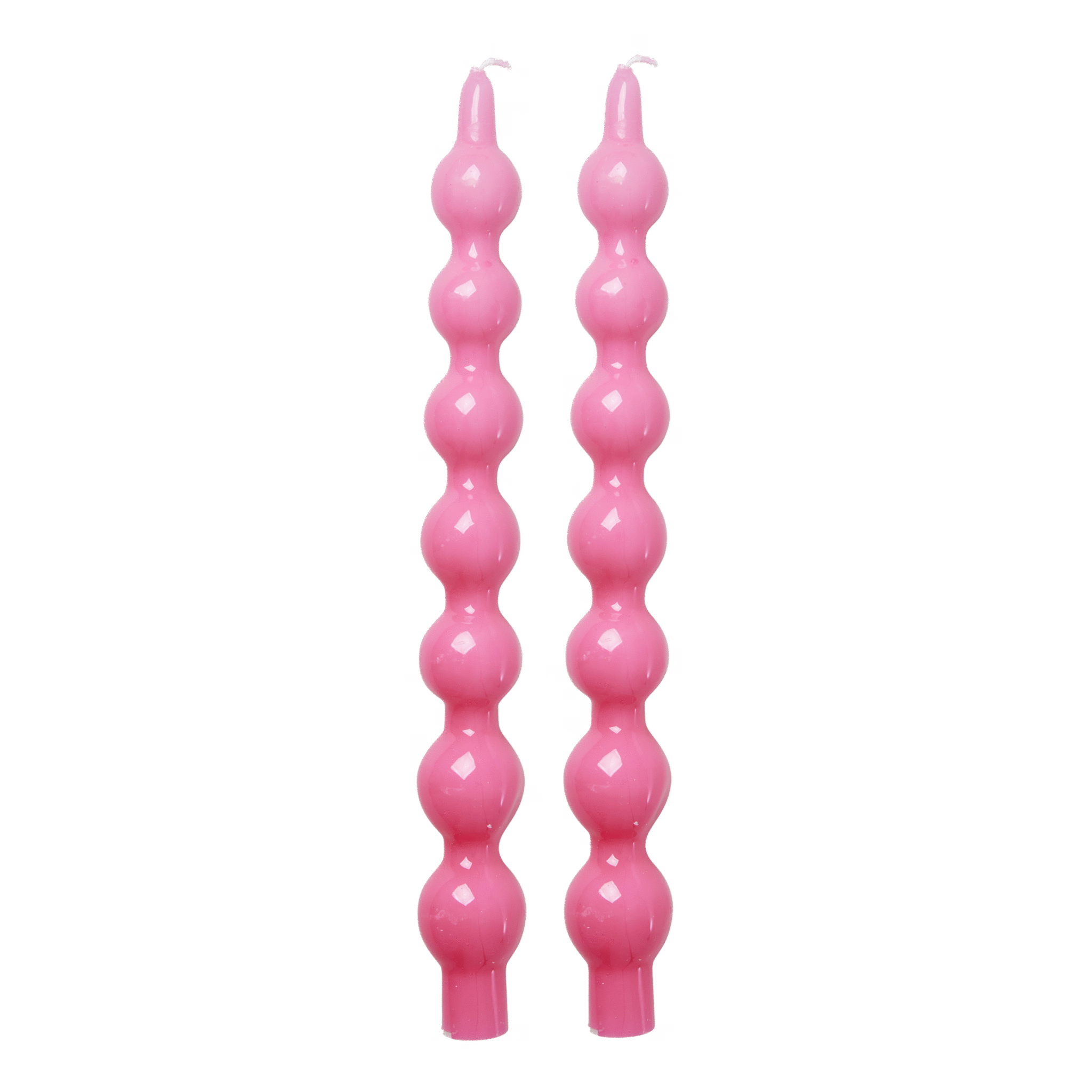 Geschwungene Kerzen 2er Pack, pink 