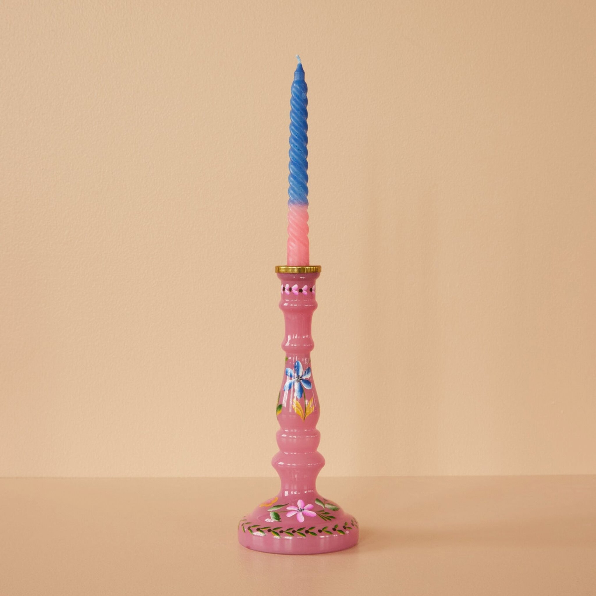 Glas Kerzenhalter, pink