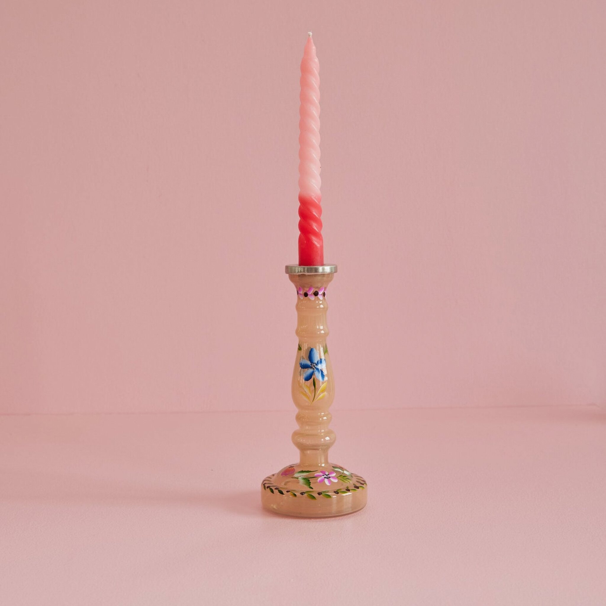 Glas Kerzenhalter, gelb