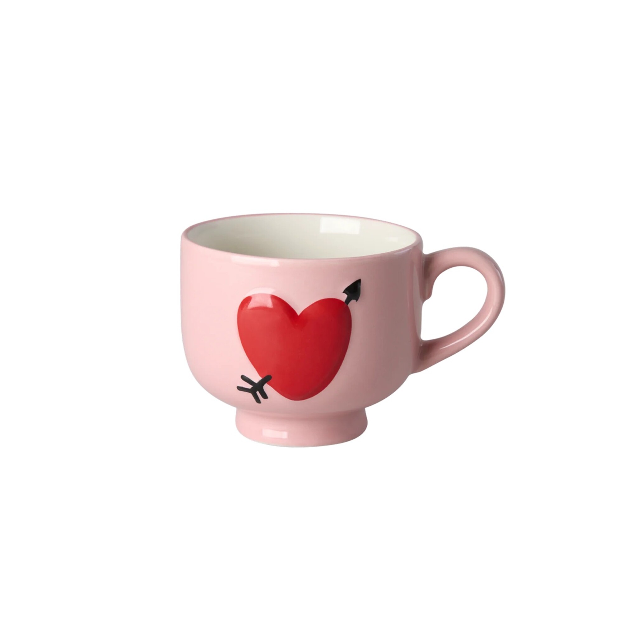 Keramik Becher Tasse Embossed Heart, pink 