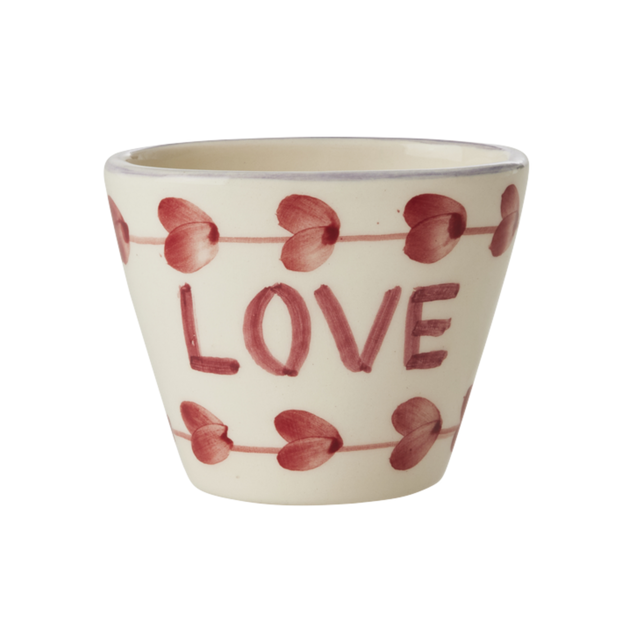 Keramik Espressotasse Handgemacht LOVE, rot 