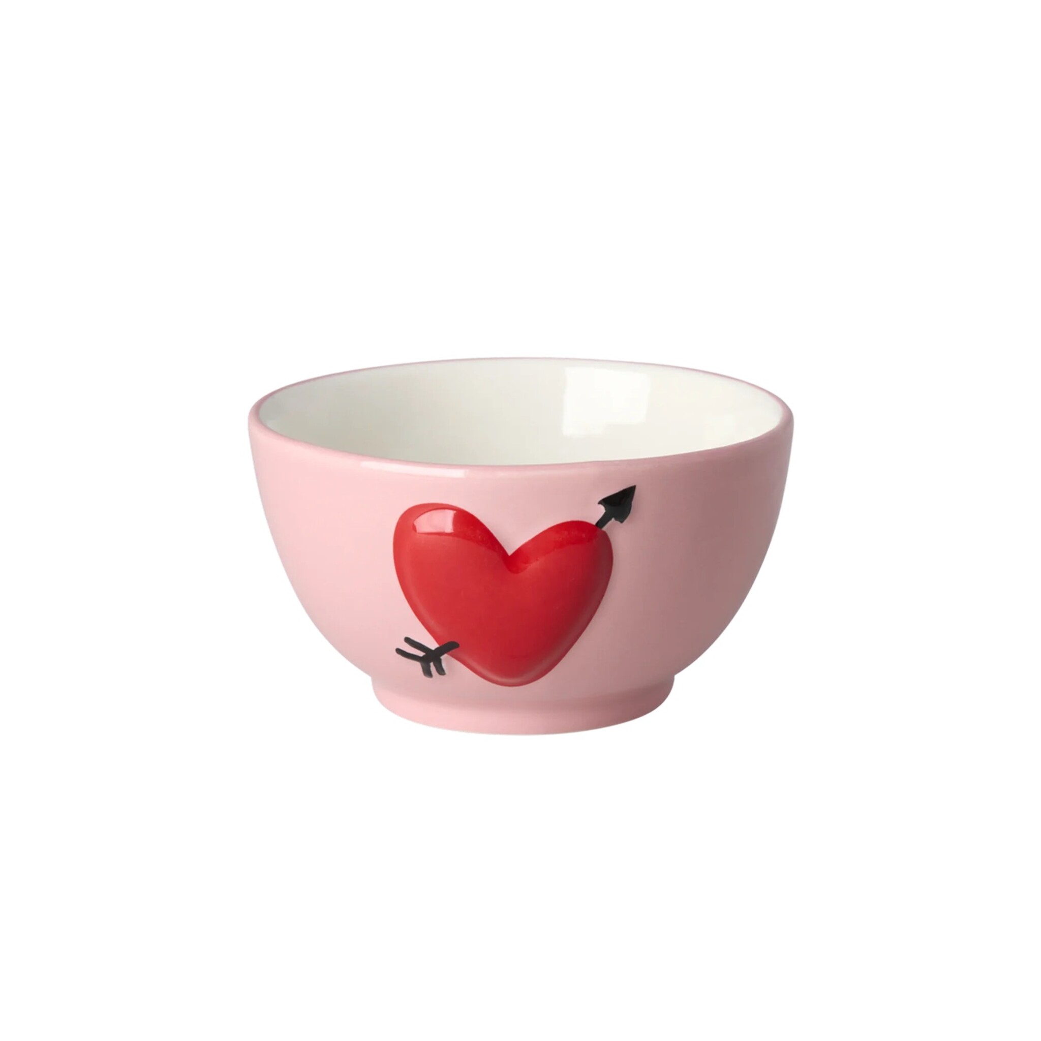 Keramik Schüssel Embossed Heart, pink Ø 12 cm, Höhe 7 cm, 250 ml