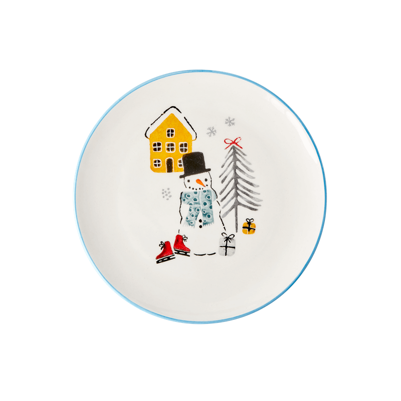 Keramik Teller XMAS, blau 