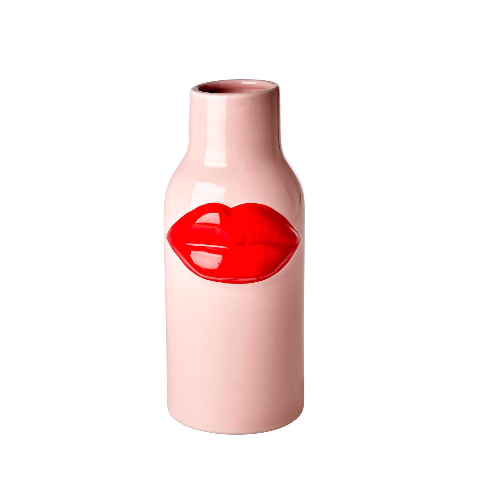 Keramik Vase Lipstick, rosa L:17 cm, B:16 cm, H:31 cm