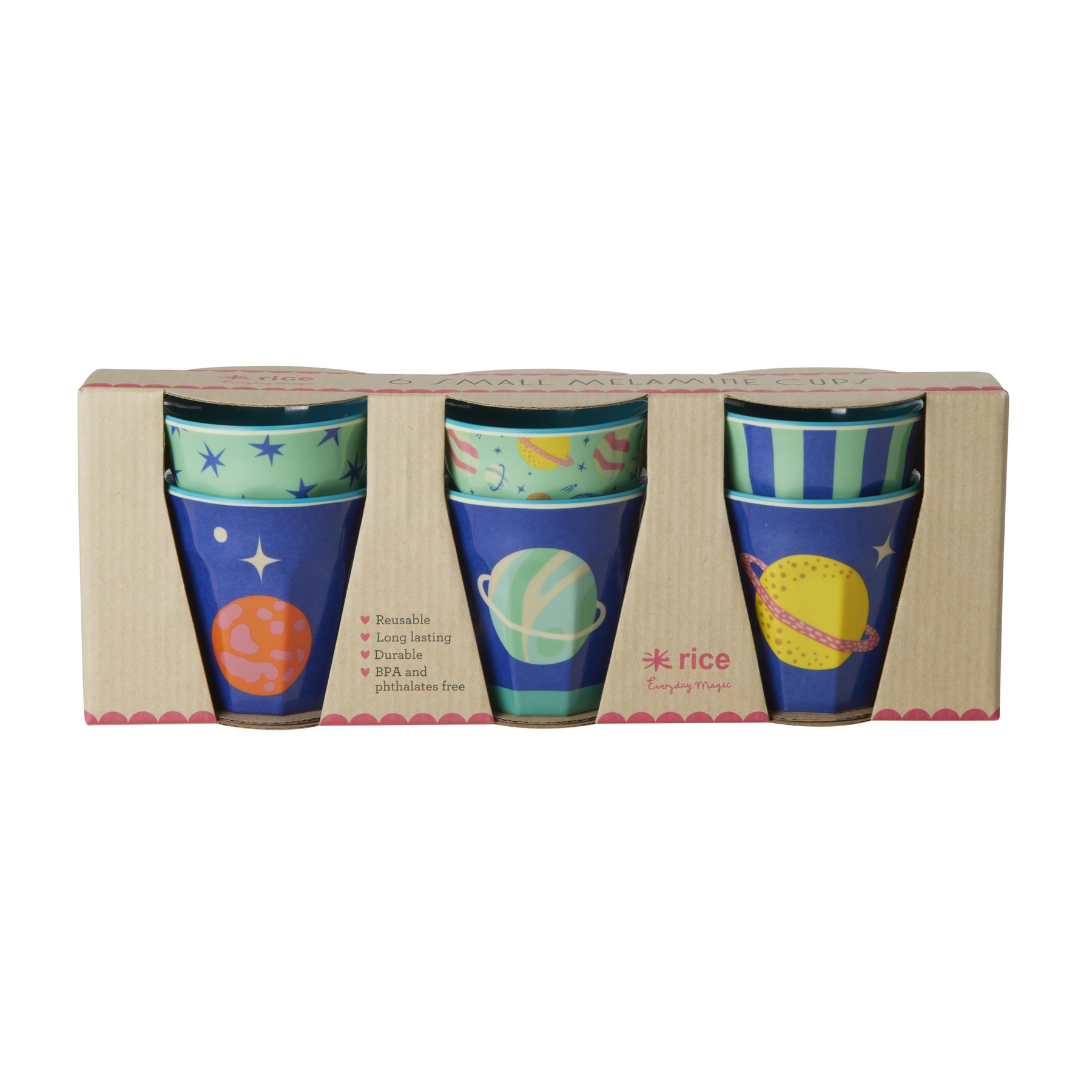 Kinder Melamin Becher Galaxy 6er, blau 
