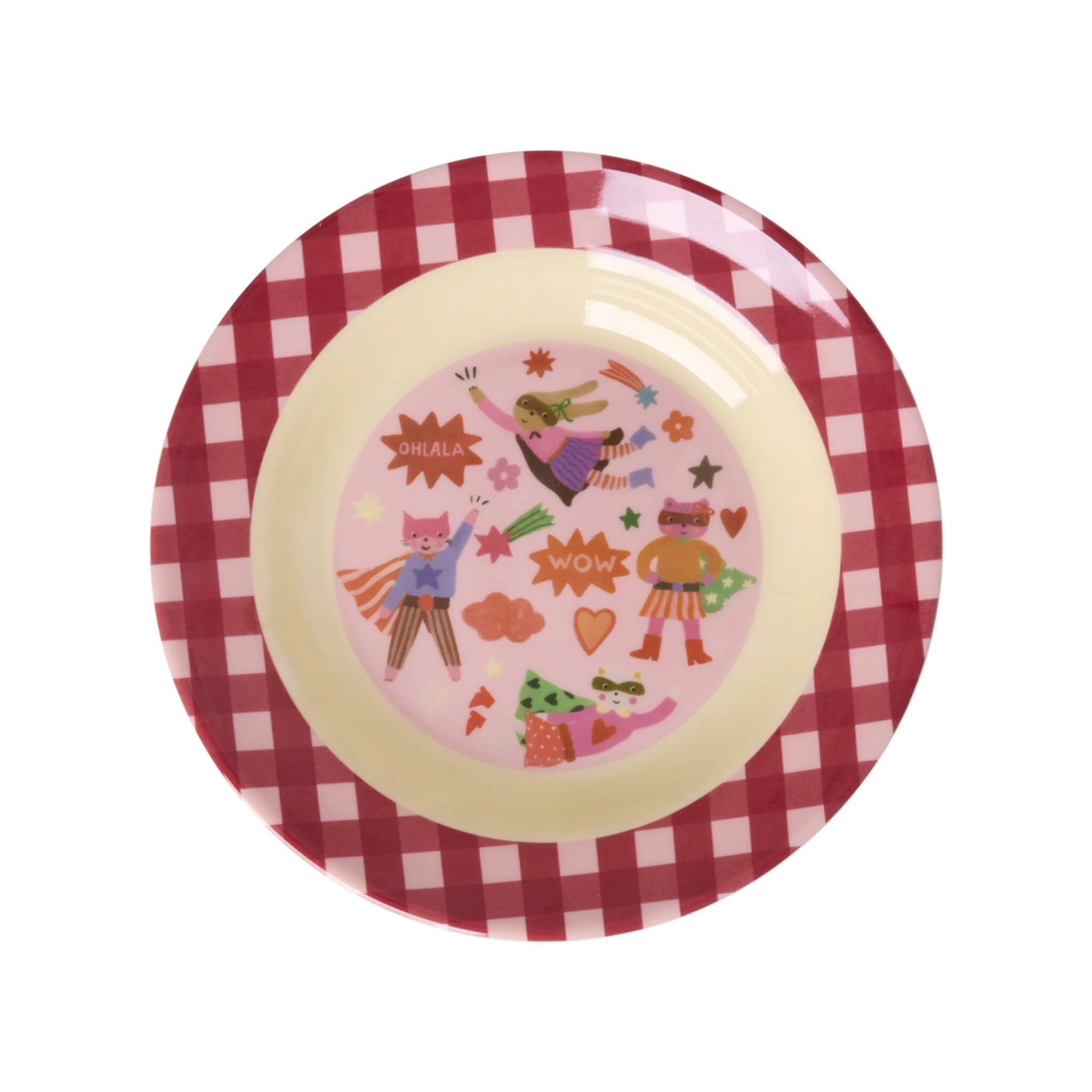 Kinder Schüssel, tiefer Teller Hero, pink 