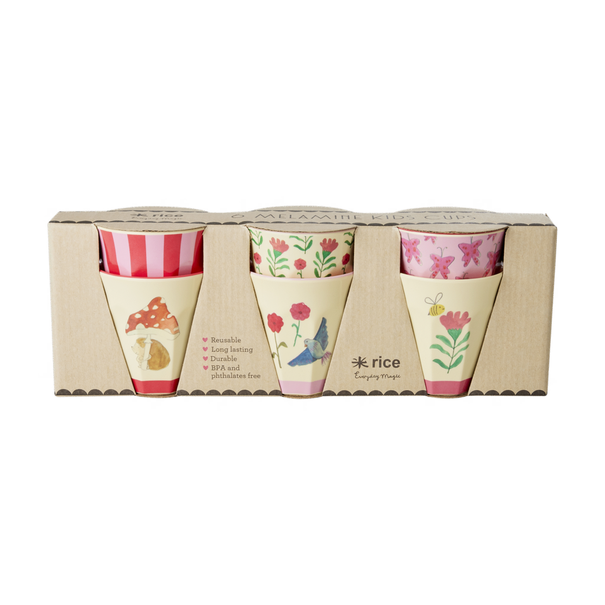 Kinderbecher 6er Set Happy Forest, pink 