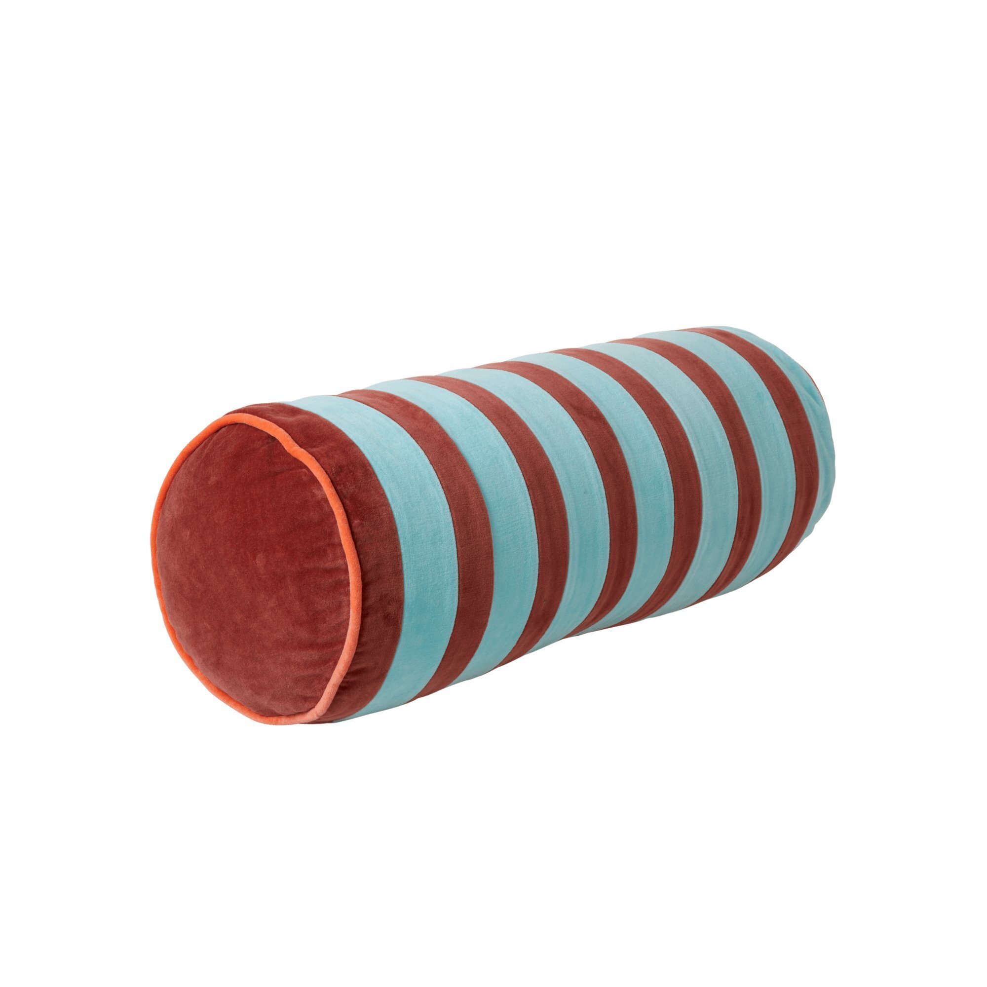 Kissenrolle Medium aus Velours, mehrfarbig 