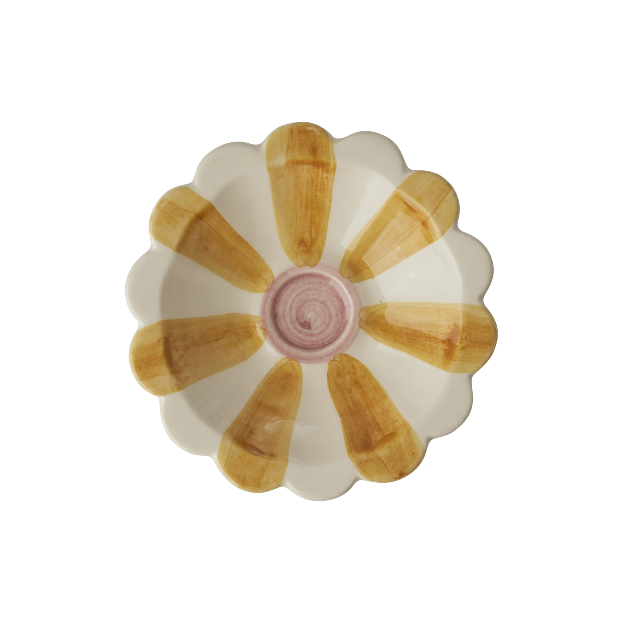 Kleine Keramik Dipschale handbemalt, gelb