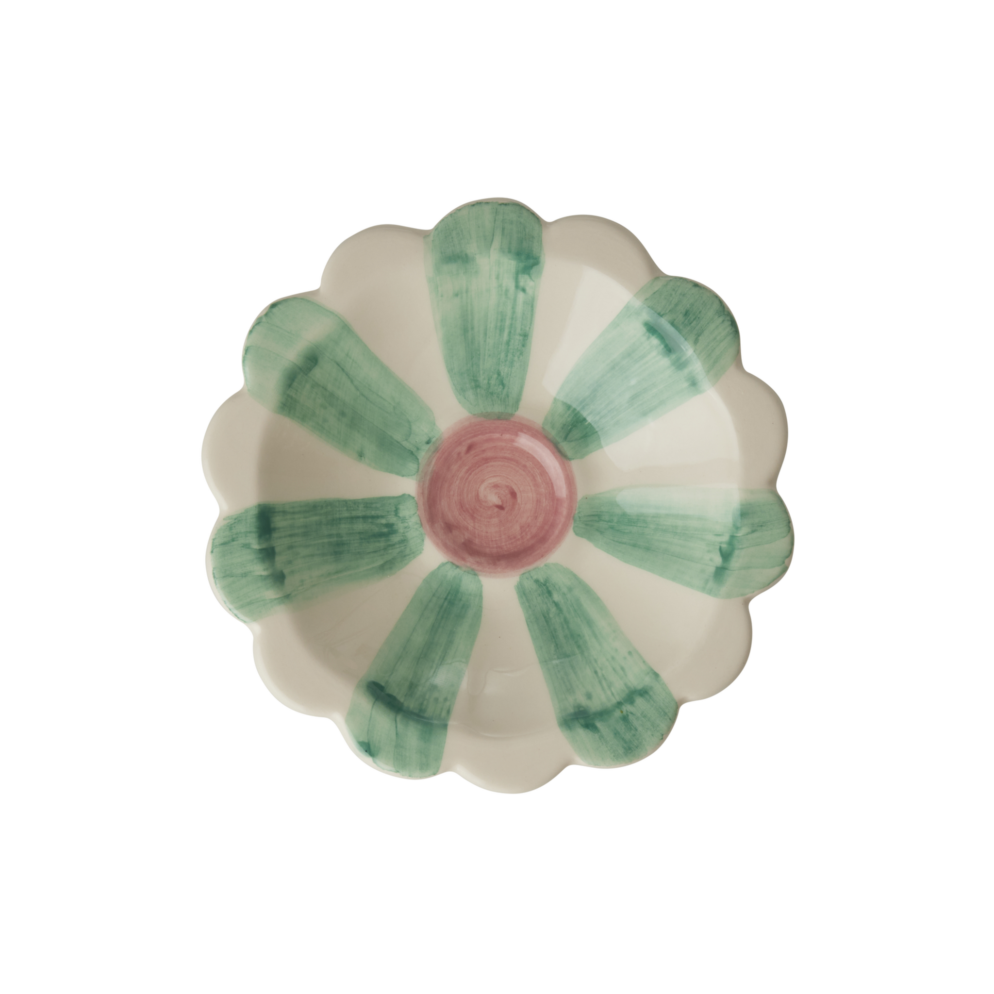 Kleine Keramik Dipschale handbemalt, grün