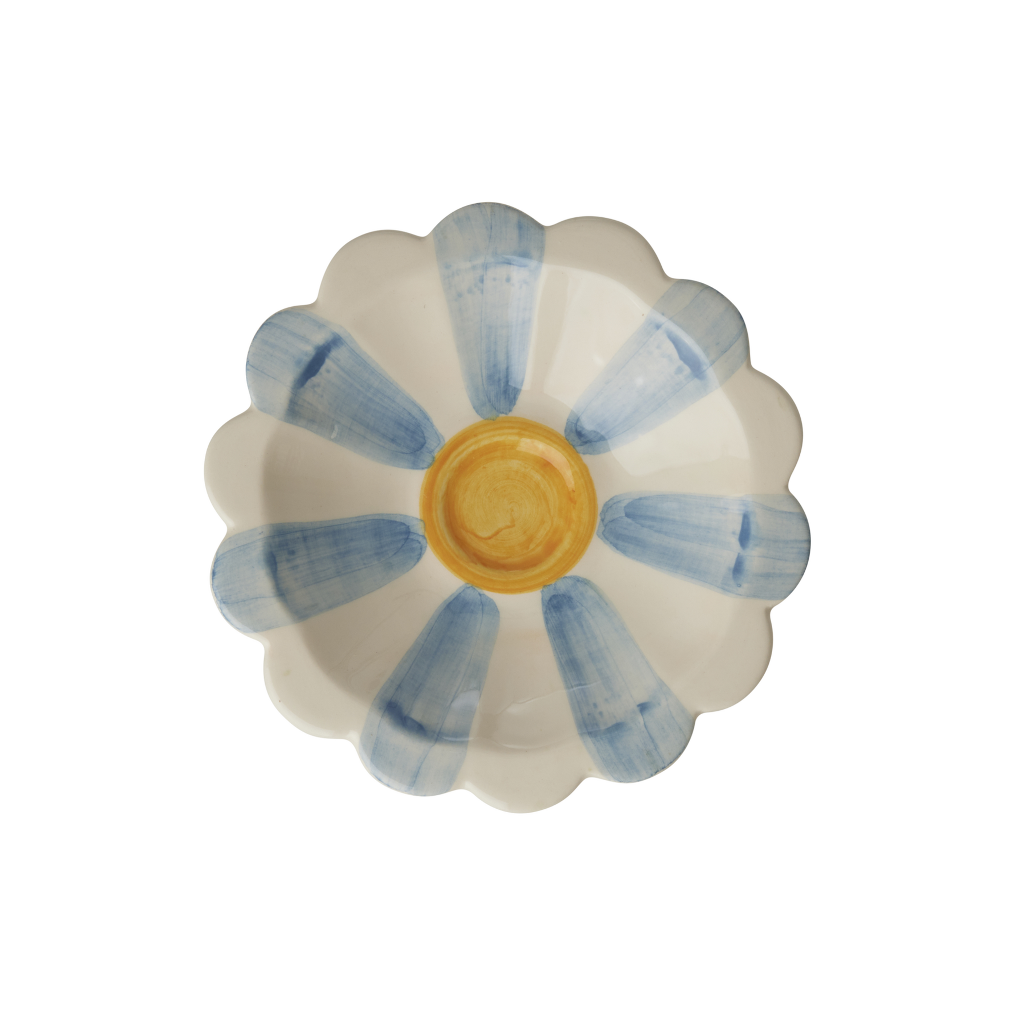 Kleine Keramik Dipschale handbemalt, blau