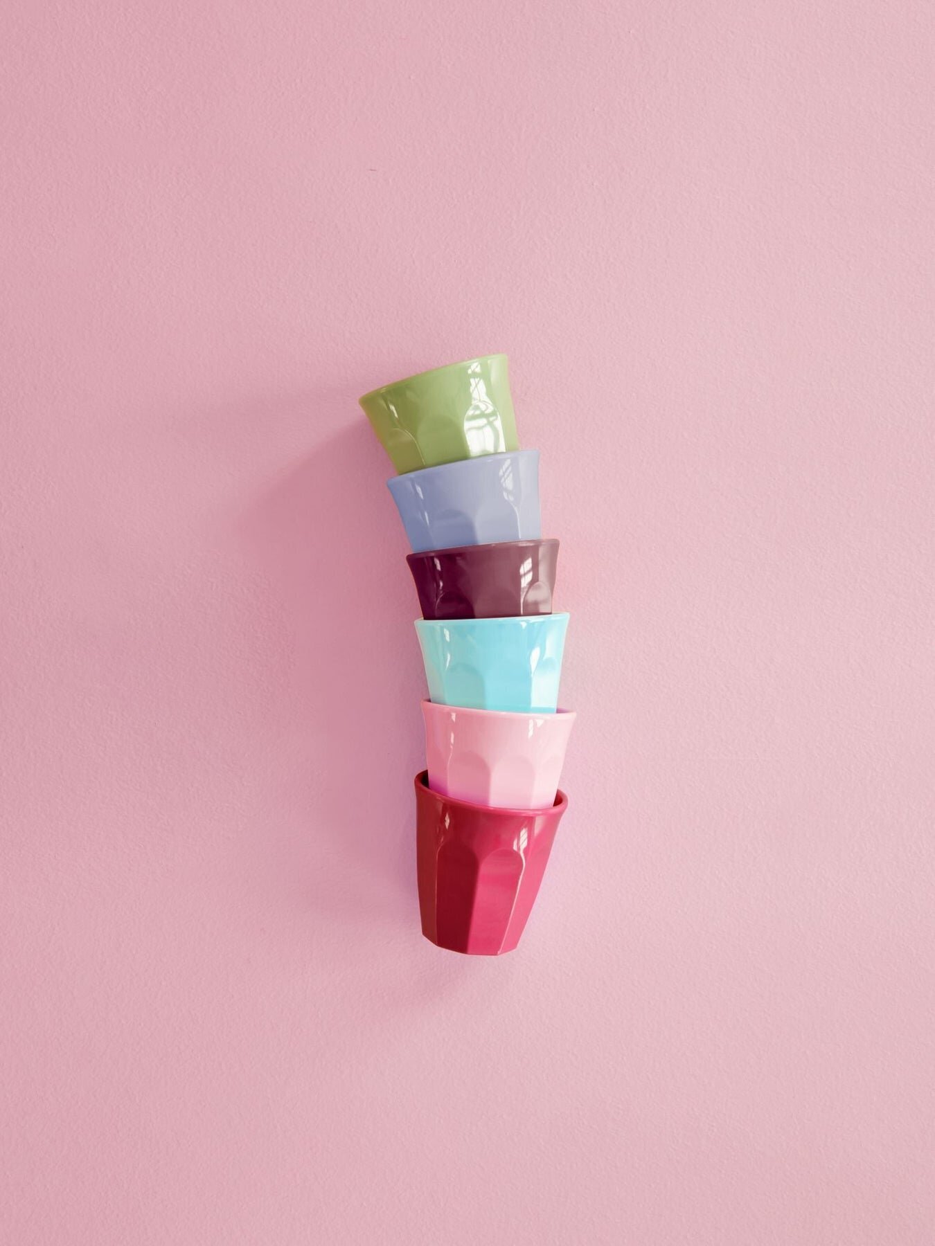 Kleine Melamin Becher Espressogröße, mehrfarbig,  6er Pack, diverse 