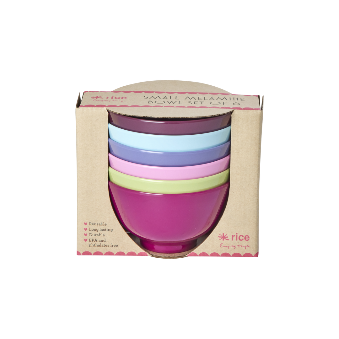 Kleine Melamin Schüssel 6er Pack, diverse 