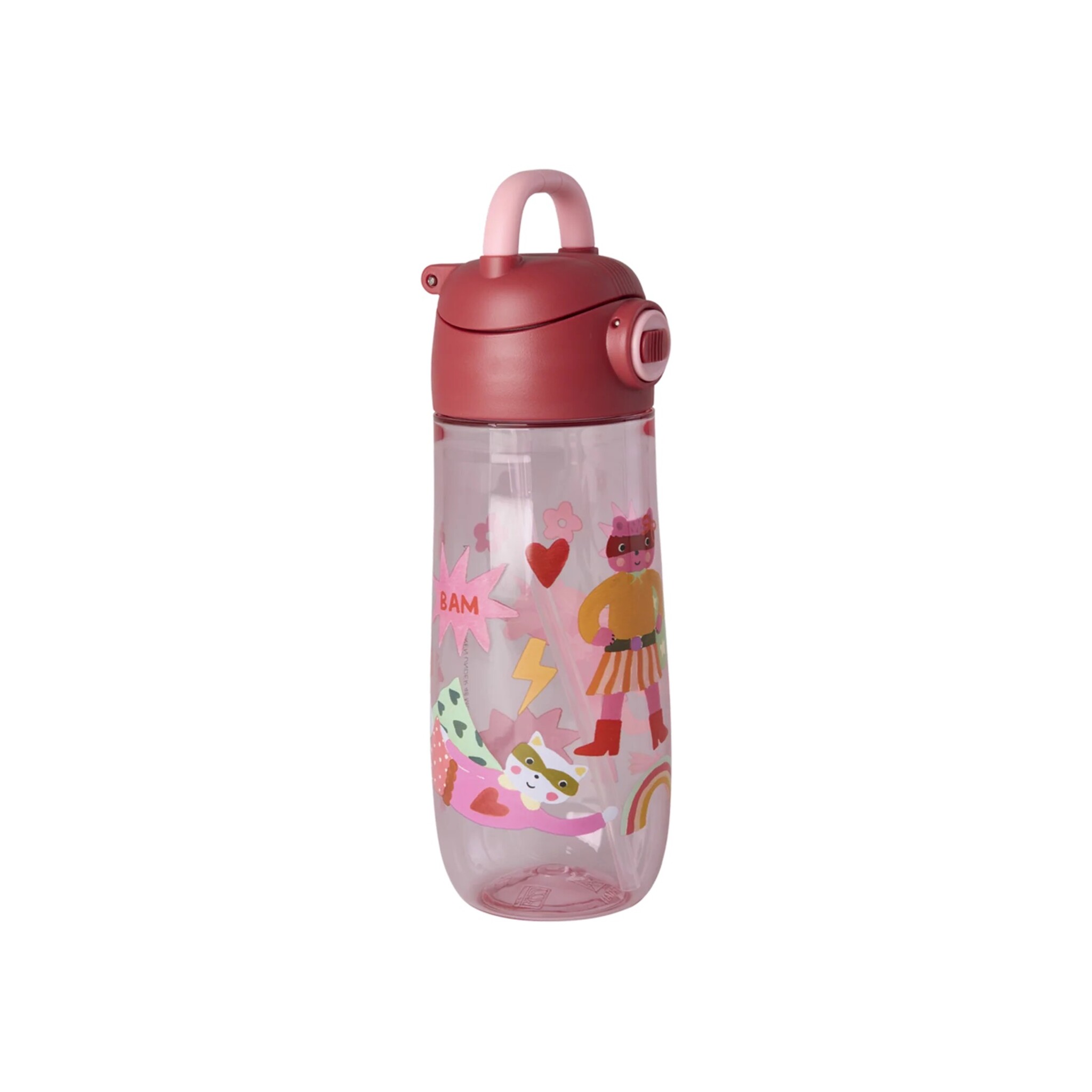Kleine Trinkflasche für Kinder Hero 550 ml, pink 
