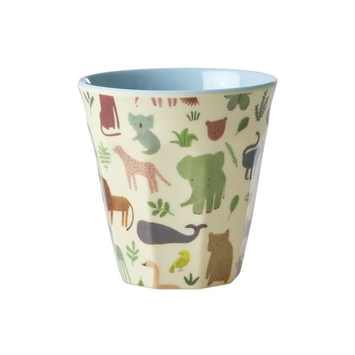 Melamin Kinderbecher Sweet Jungle Print, dusty blue Ø 7 cm, H:7 cm