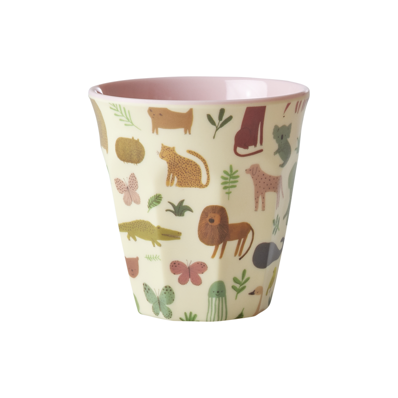 Melamin Kinderbecher Sweet Jungle Print, pink Ø 7 cm, H:7 cm