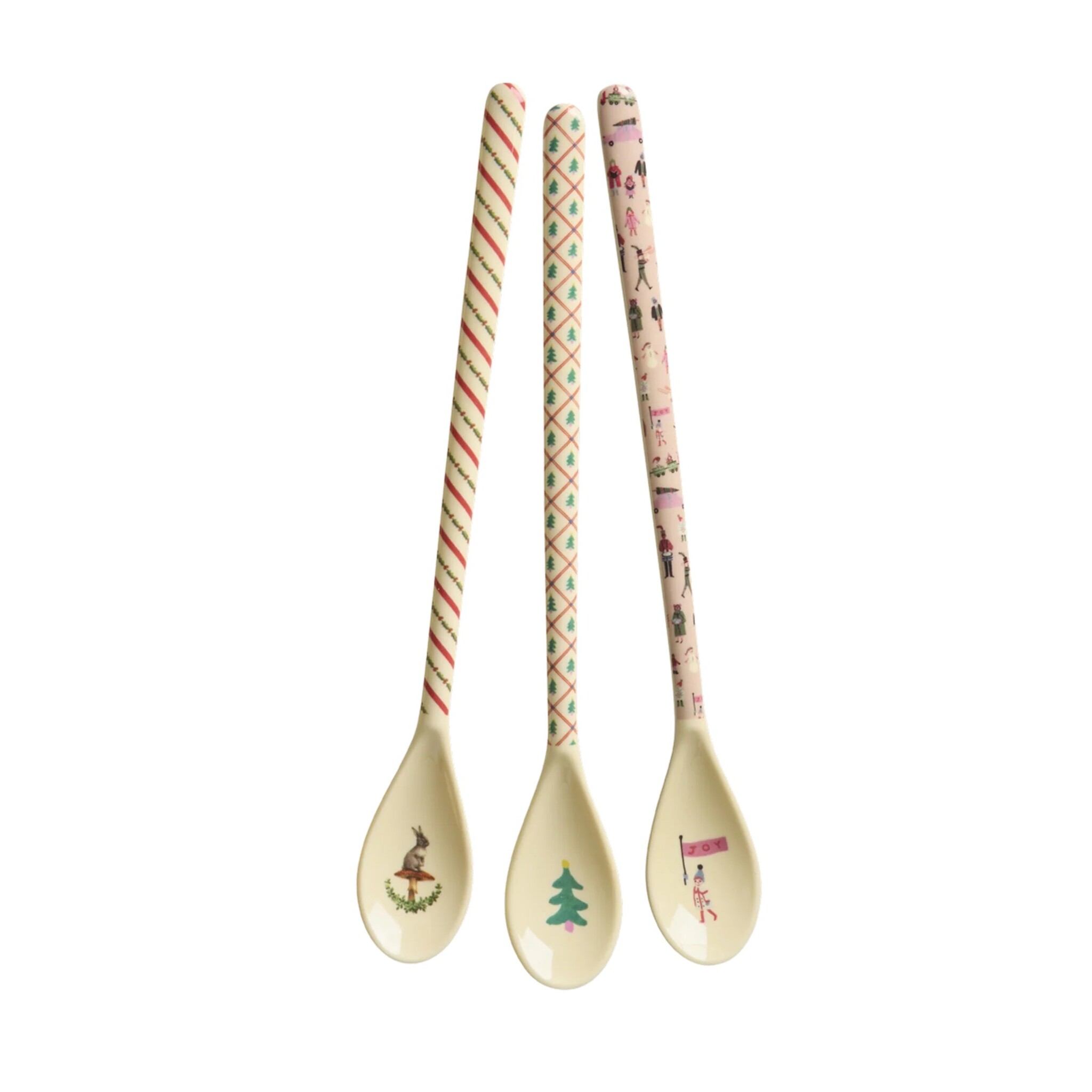 Latte Löffel Christmas Prints 3-er, creme 