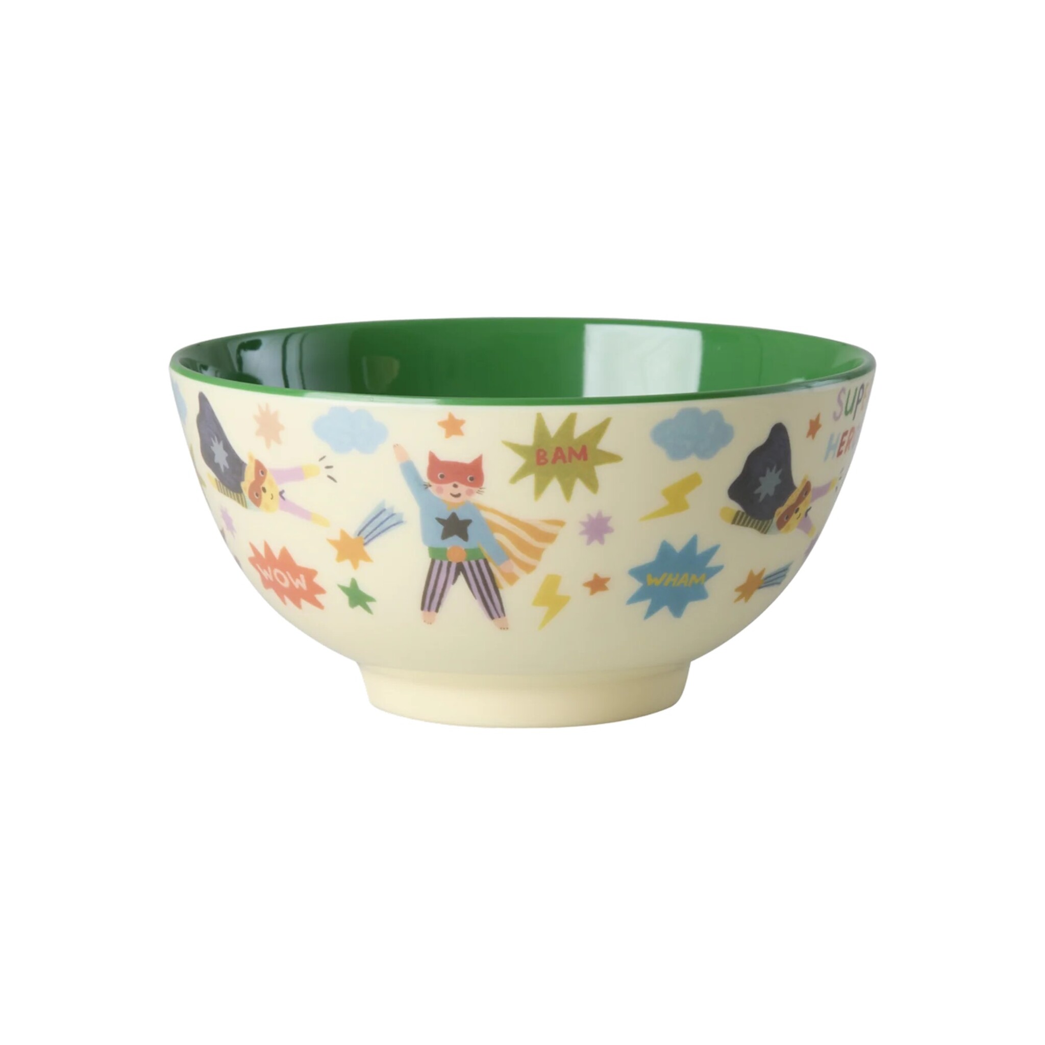 Medium Melamin Kinder Schüssel Hero, grün 