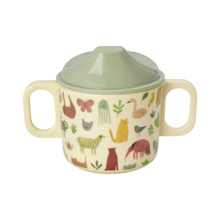 Melamin Babybecher in Crème Sweet Jungle Print, crème 