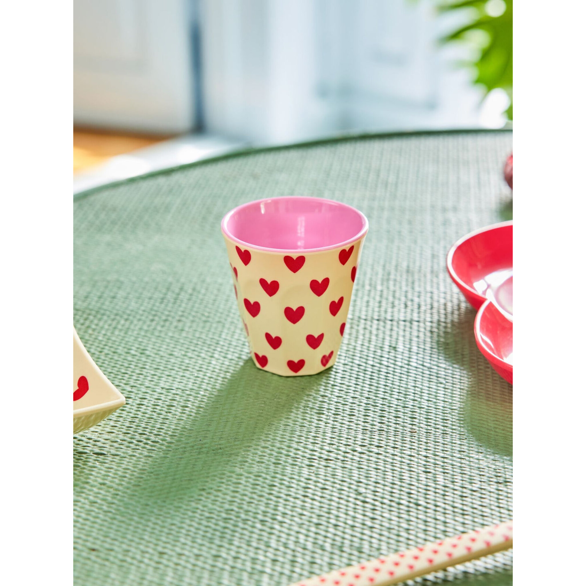 Melamin Becher Darling Hearts, creme 80 ml Ø 6 cm, Höhe 6 cm