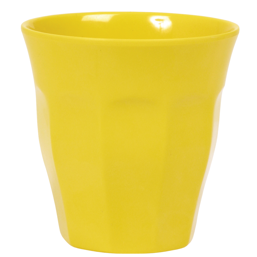 RICE Melamin Becher Medium einfarbig, gelb 