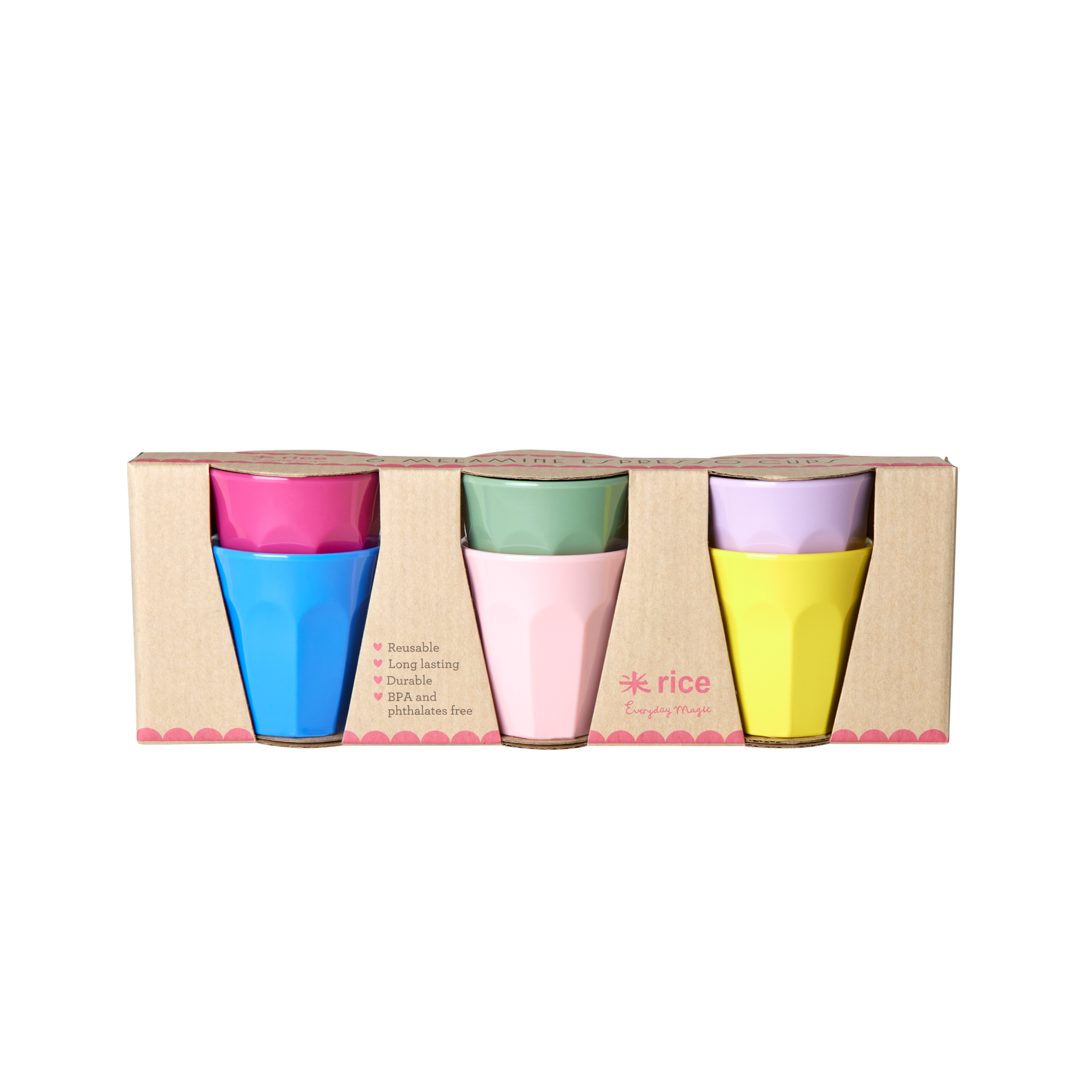 Melamin Becher Set Flower Me Happy 6er, diverse Espresso Cups