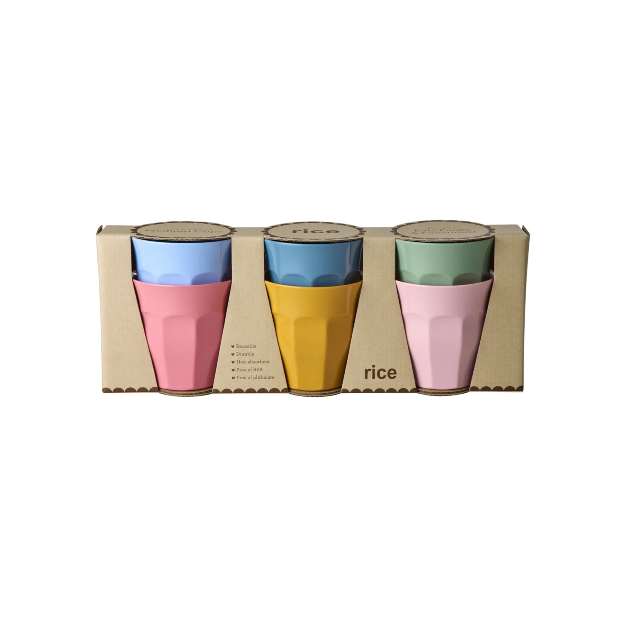Melamin Cups in Soft Pink Small 6er, diverse 