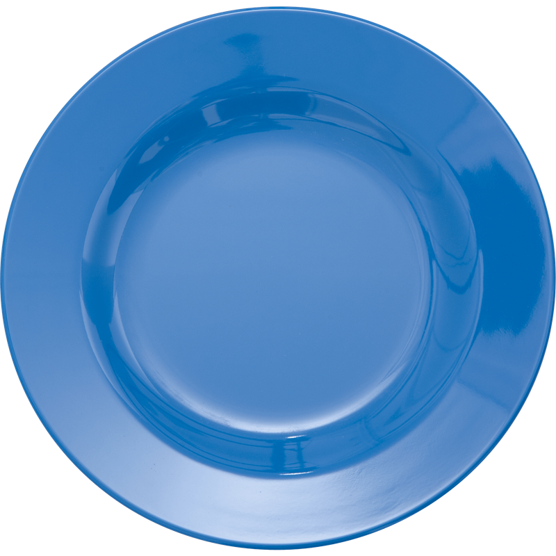 RICE Melamin Teller einfarbig, staubblau 