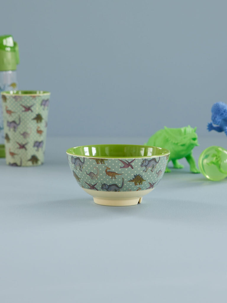 Melamin Schüssel New Dino Print, grün Ø 15 cm, H:7 cm