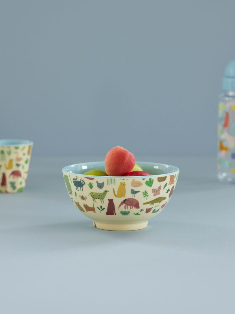 Melamin Schüssel Sweet Jungle Print, dusty blue Ø 15 cm, H:7 cm