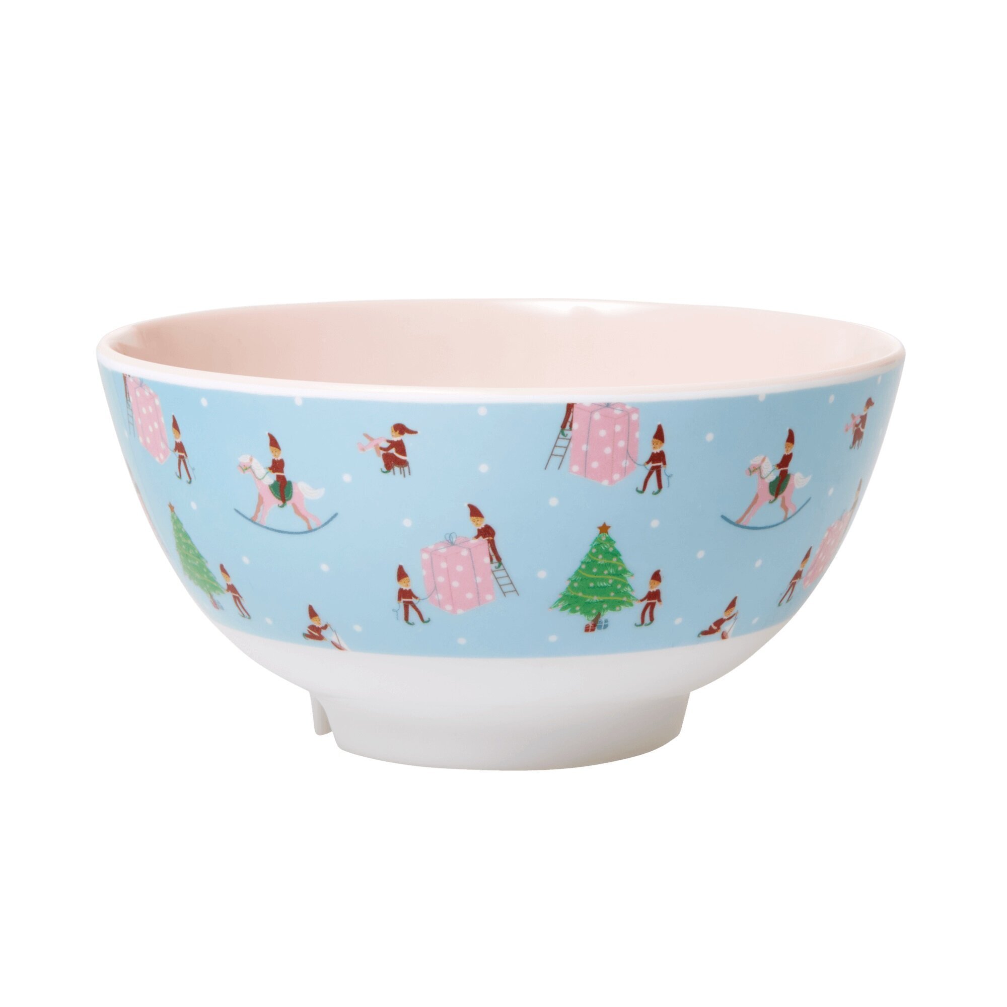 Melamin Schüssel Xmas Elf Print, blau Ø15 x H7,5cm