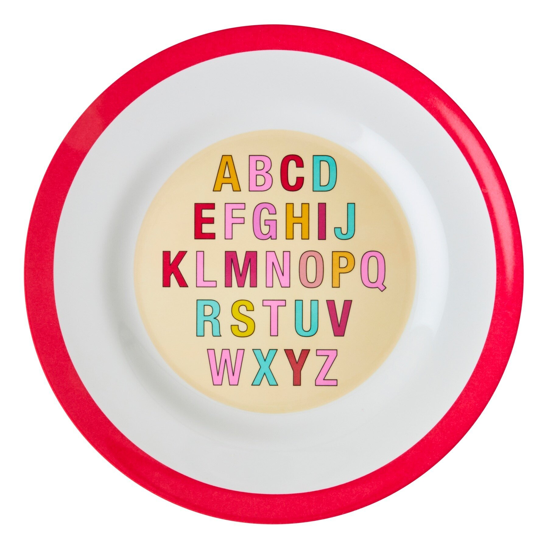 Melamin Speiseteller Aphabet, rot 