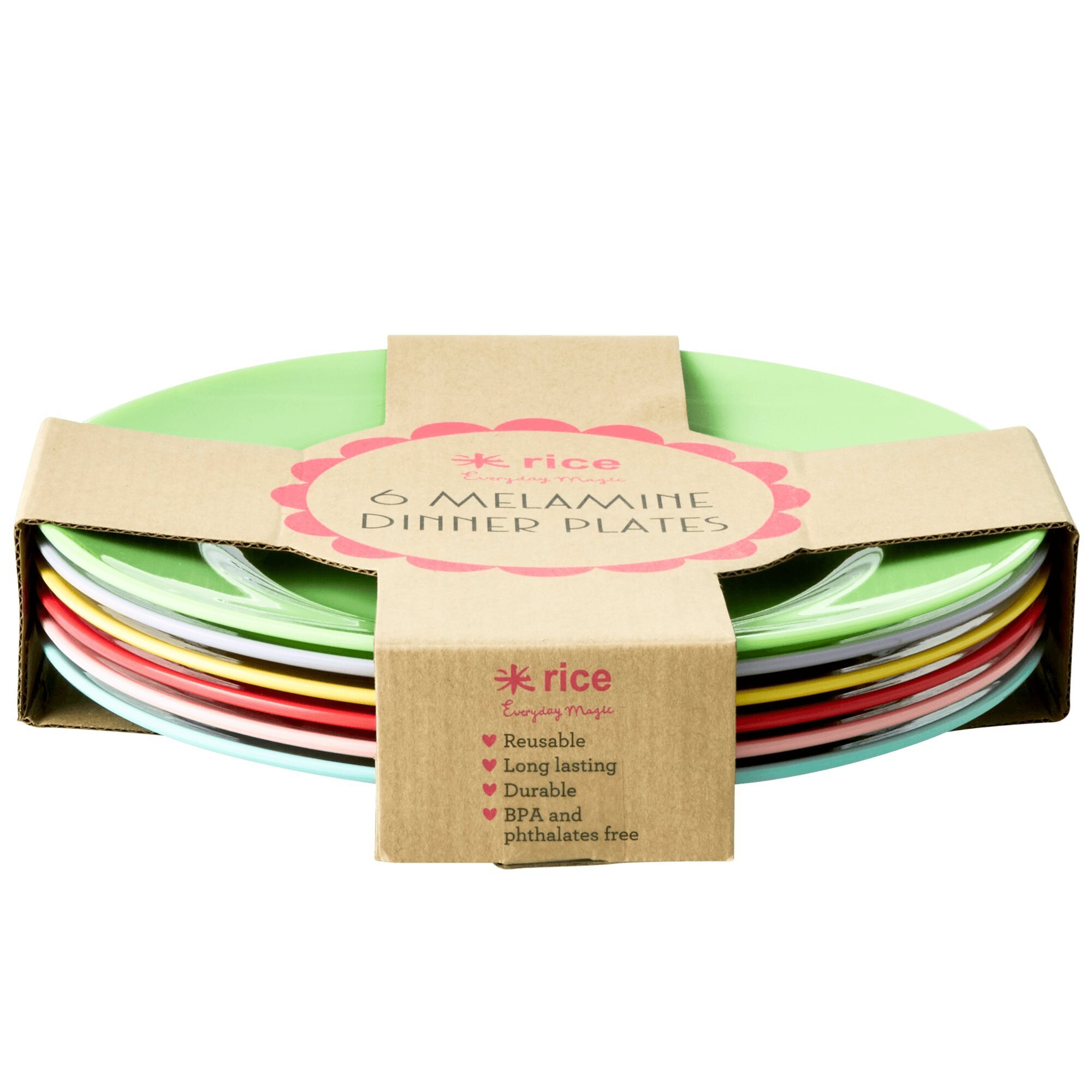 Melamin Teller 6er-Set YIPPIE YIPPIE YEAH, diverse Ø 26 x H6 cm