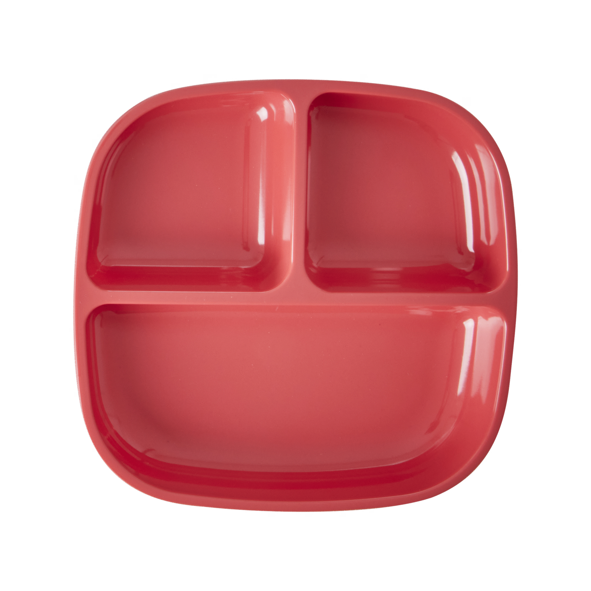 Melamin Teller Kids mit 3er Einteilung, rot 