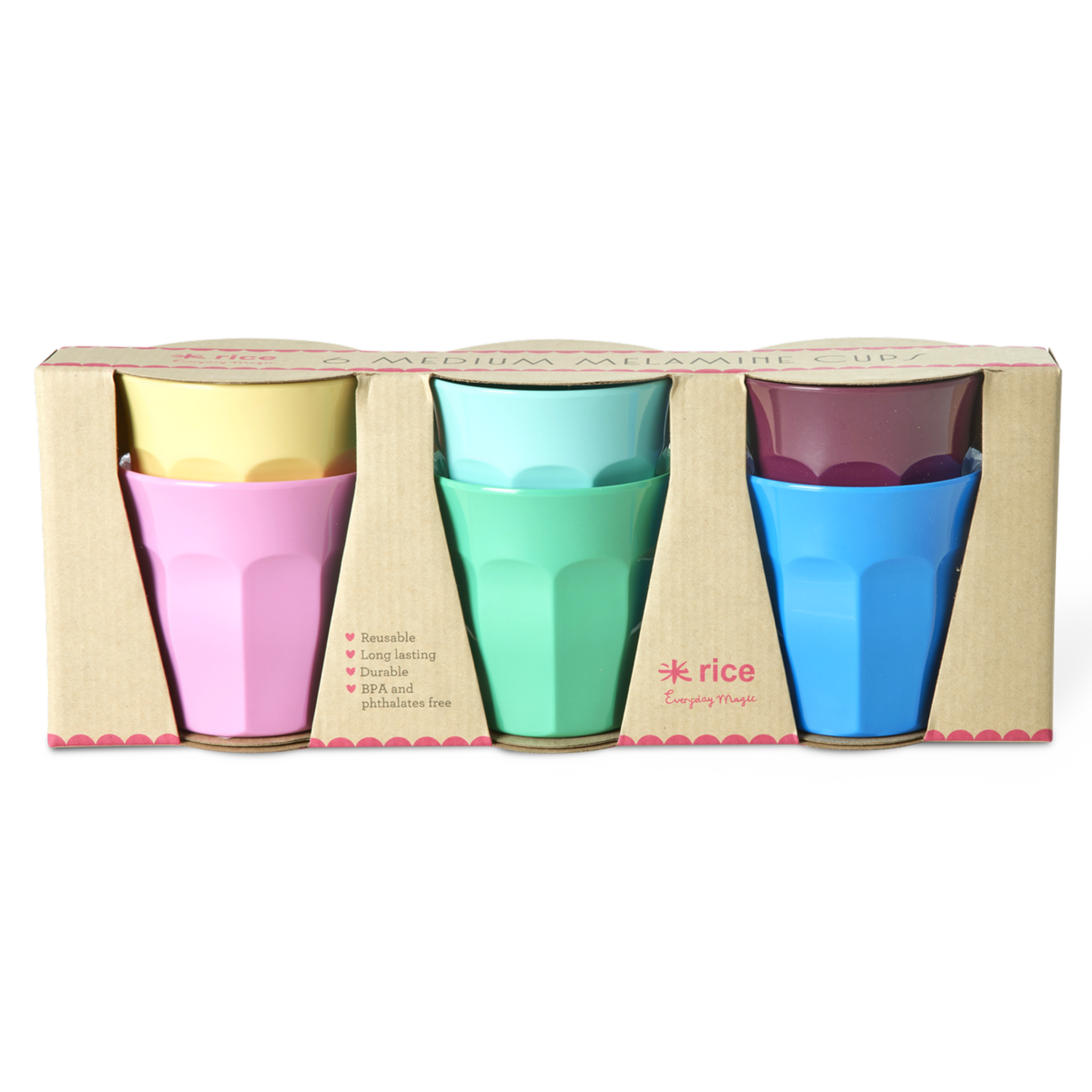 Mittelgroße Melamin Becher Medium Show Your True Colors 6er-Set, bunt 