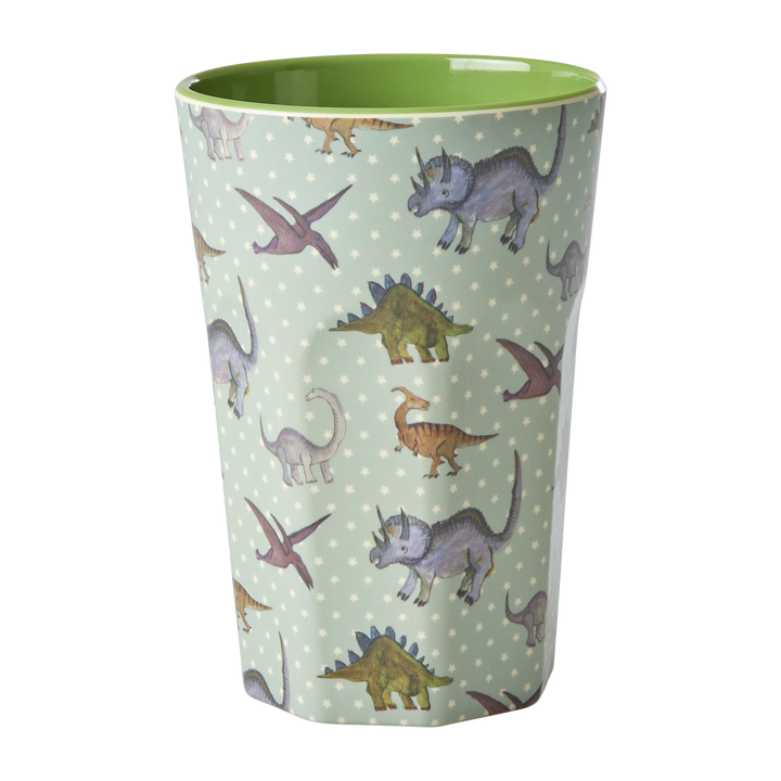 Melamin Becher New Dino Print, grün 400 ml, Ø 9 cm, H:13 cm