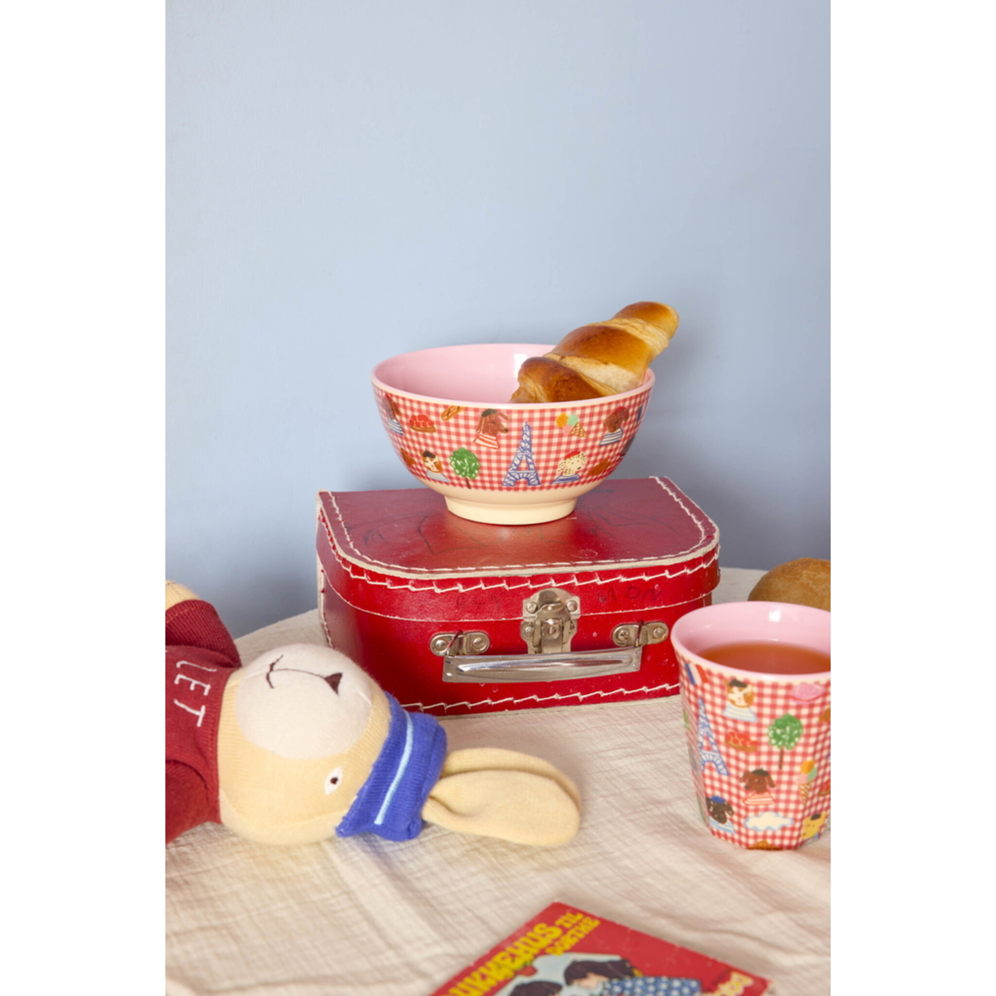 RICE Melamin Schale Kids in Paris Medium, rosa 