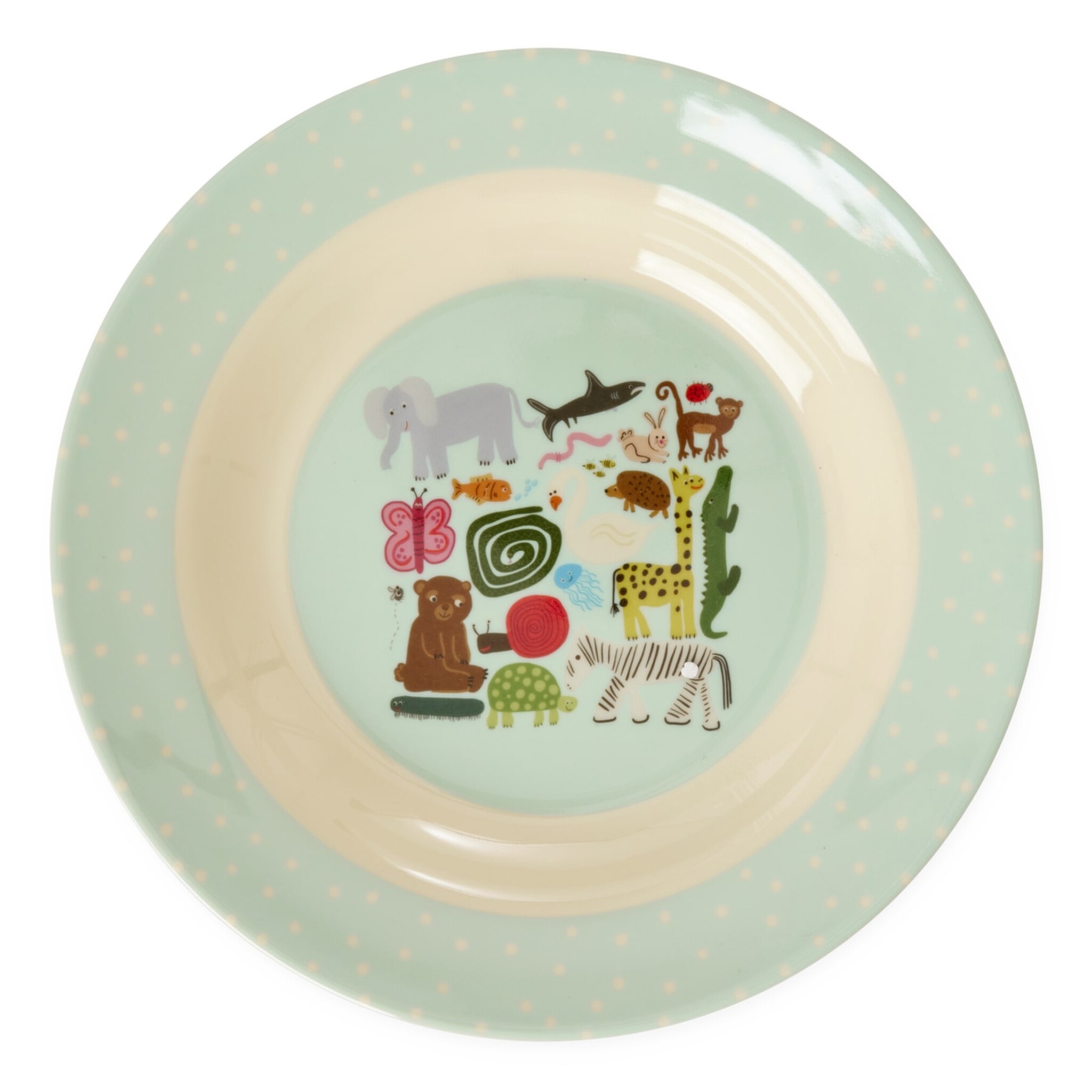 Melamine Kinderschüssel Wildlife Print, mint 