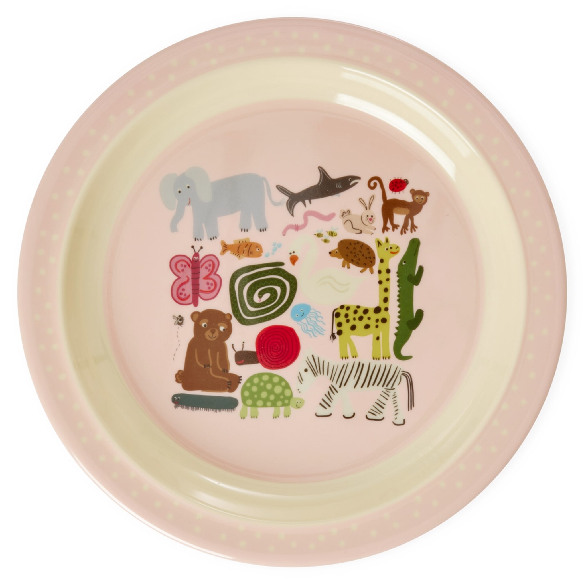 Melamine Kinderteller Wildlife Print, pink 