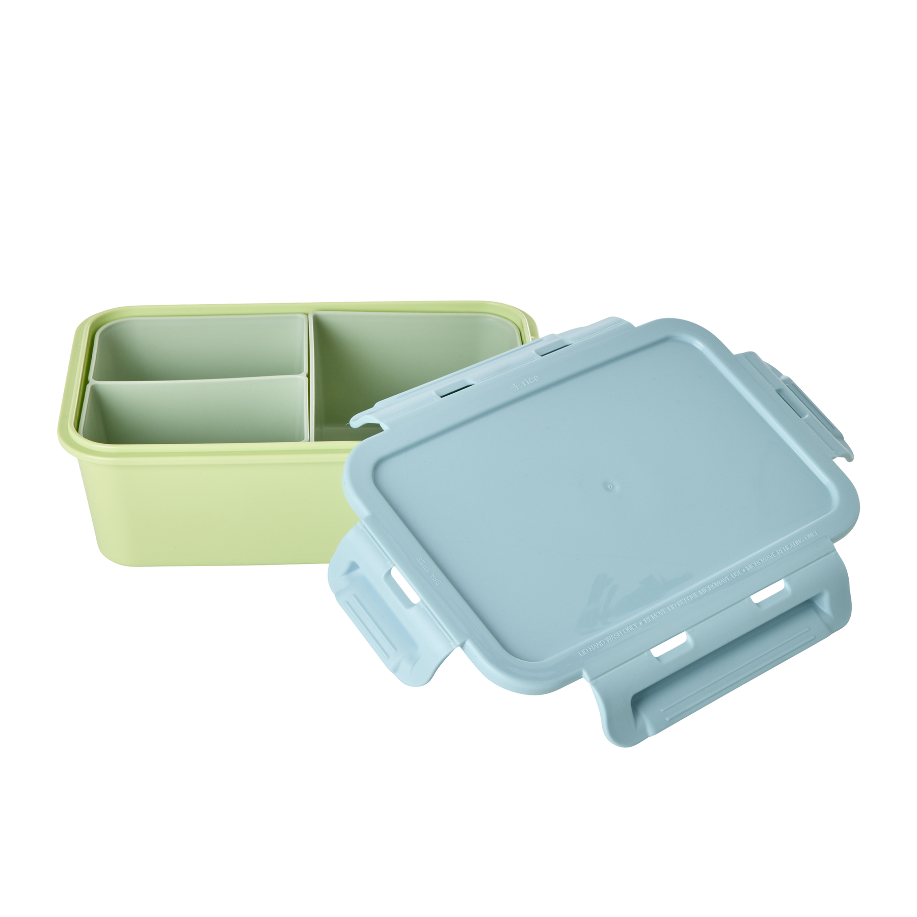 Plastik Lunchbox mit 3 Fächern, grün 