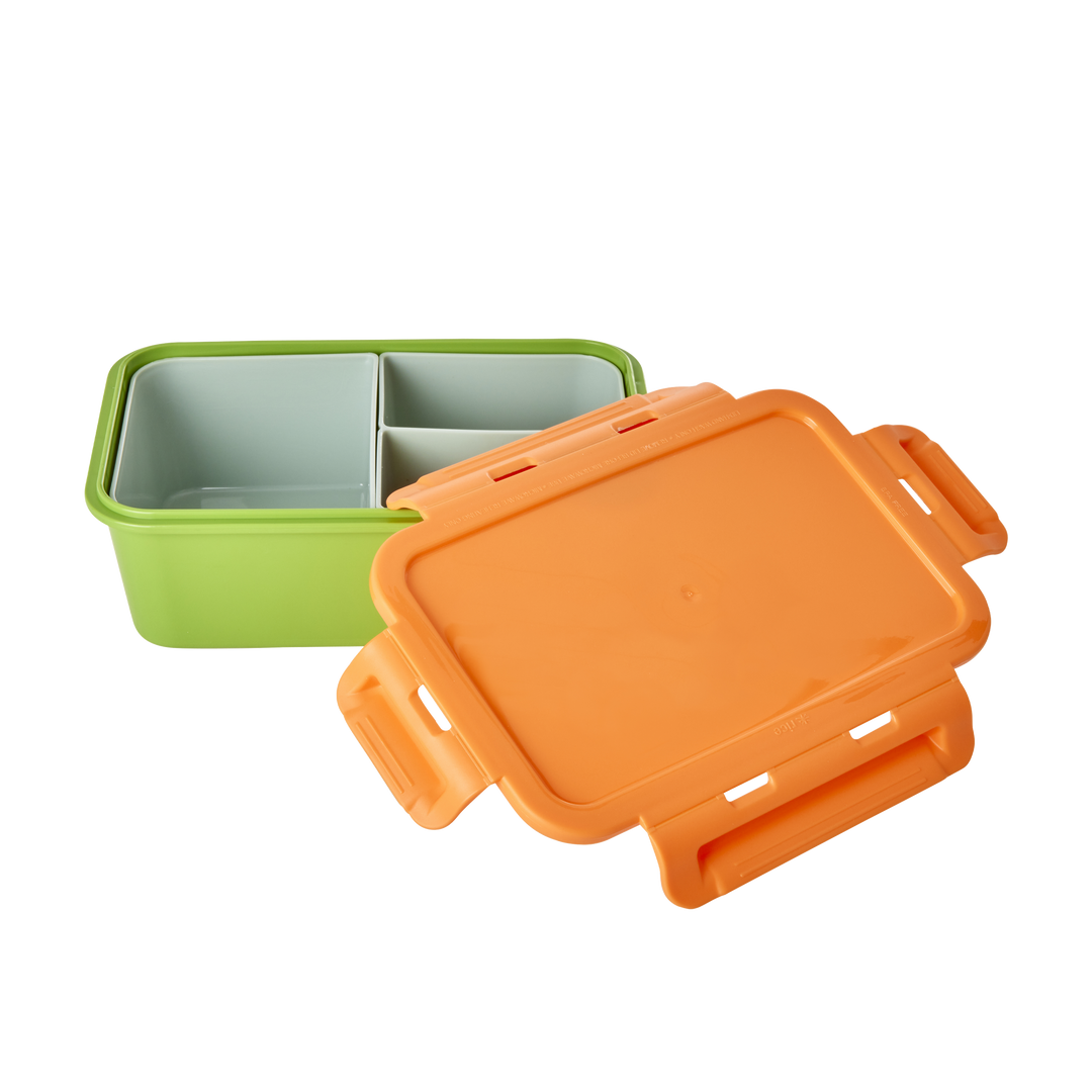 Plastik Lunchbox mit 3 Fächern, grün 